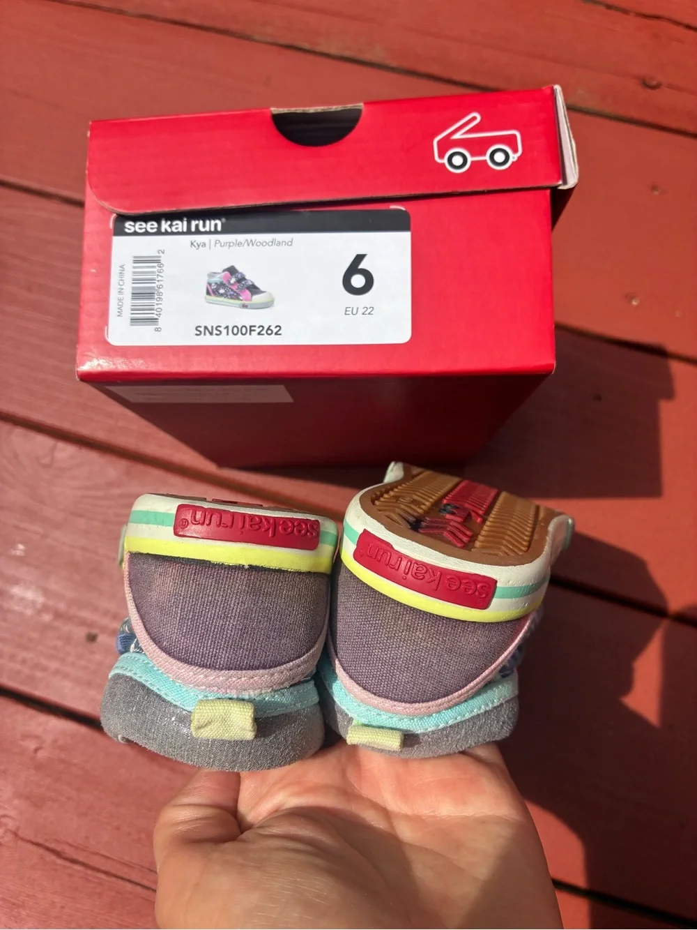 See Kai Run Toddler Purple Floral Velcro Sneakers size 6
